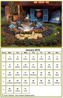 Monthly 2018 calendar with picture at the top