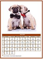 April 2019 calendar of serie 'dogs'