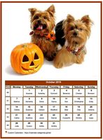 October 2019 calendar of serie 'dogs'