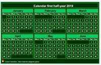 2019 semi-annual mini green calendar