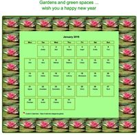 Calendar monthly 2019 water lily patterns