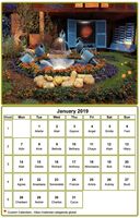 Monthly 2019 calendar with picture at the top