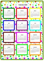 2020 annual color calendar