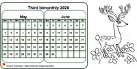 Two-month 2020 coloring calendar