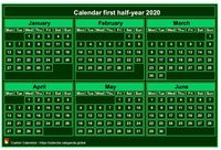 2020 semi-annual mini green calendar
