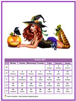 October 2021 calendar women