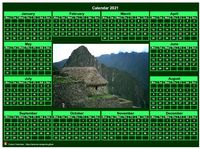 2021 green photo calendar