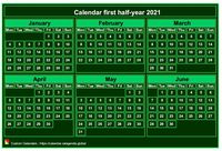 2021 semi-annual mini green calendar