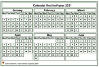 2021 semi-annual mini white calendar
