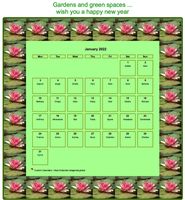 Calendar monthly 2022 water lily patterns