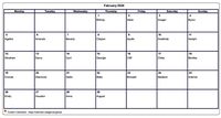 2024  calendar February blank format landscape