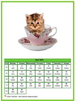 April 2024 calendar of serie 'cats'