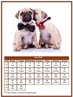 April 2024 calendar of serie 'dogs'