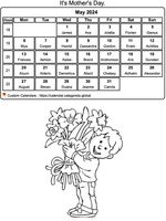 Monthly coloring calendar