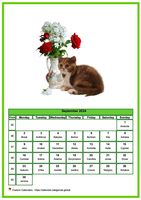 September 2024 calendar of serie 'Cats'