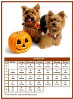 October 2024 calendar of serie 'dogs'