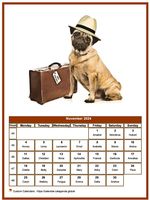 November 2024 calendar of serie 'dogs'