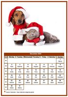 December 2024 calendar of serie 'dogs'