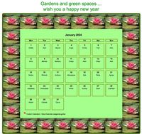 Calendar monthly water lily patterns