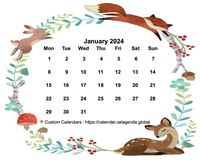 Calendar March 2024 flora and fauna style