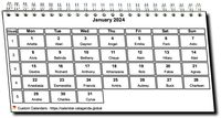 Calendar January 2024 in spirals
