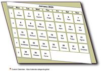 Calendar January 2024 3d style