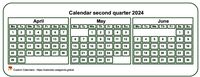 2024 quarterly mini white calendar