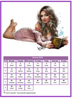 January 2014 calendar women