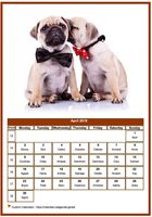 April 1959 calendar of serie 'dogs'