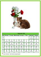 September 1996 calendar of serie 'cats'