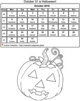 October 2025 coloring calendar