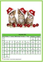 December 1943 calendar of serie 'cats'