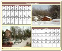 2009 two-month calendar with a different photo each month
