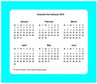 2013 half-year calendar with border