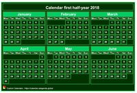 1914 semi-annual mini green calendar