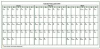 2012 quarterly calendar of landscape format