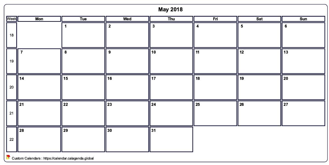 Calendar May 2018