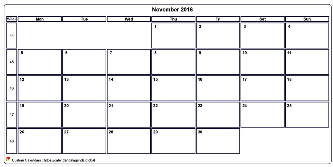 Calendar November 2018