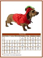 February 2018 calendar of serie 'dogs'