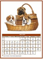 March 2018 calendar of serie 'dogs'