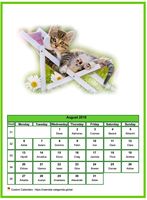 August 2018 calendar of serie 'Cats'