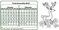 Two-month 2018 coloring calendar