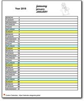 January 2018 diary for primary schools