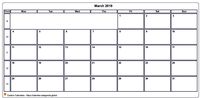 Calendar March 2019