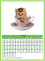 April 2019 calendar of serie 'cats'