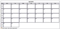 Calendar April 2019