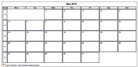 Calendar May 2019