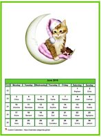 June 2019 calendar of serie 'Cats'