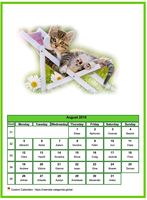 August 2019 calendar of serie 'cats'