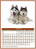 August 2019 calendar of serie 'dogs'